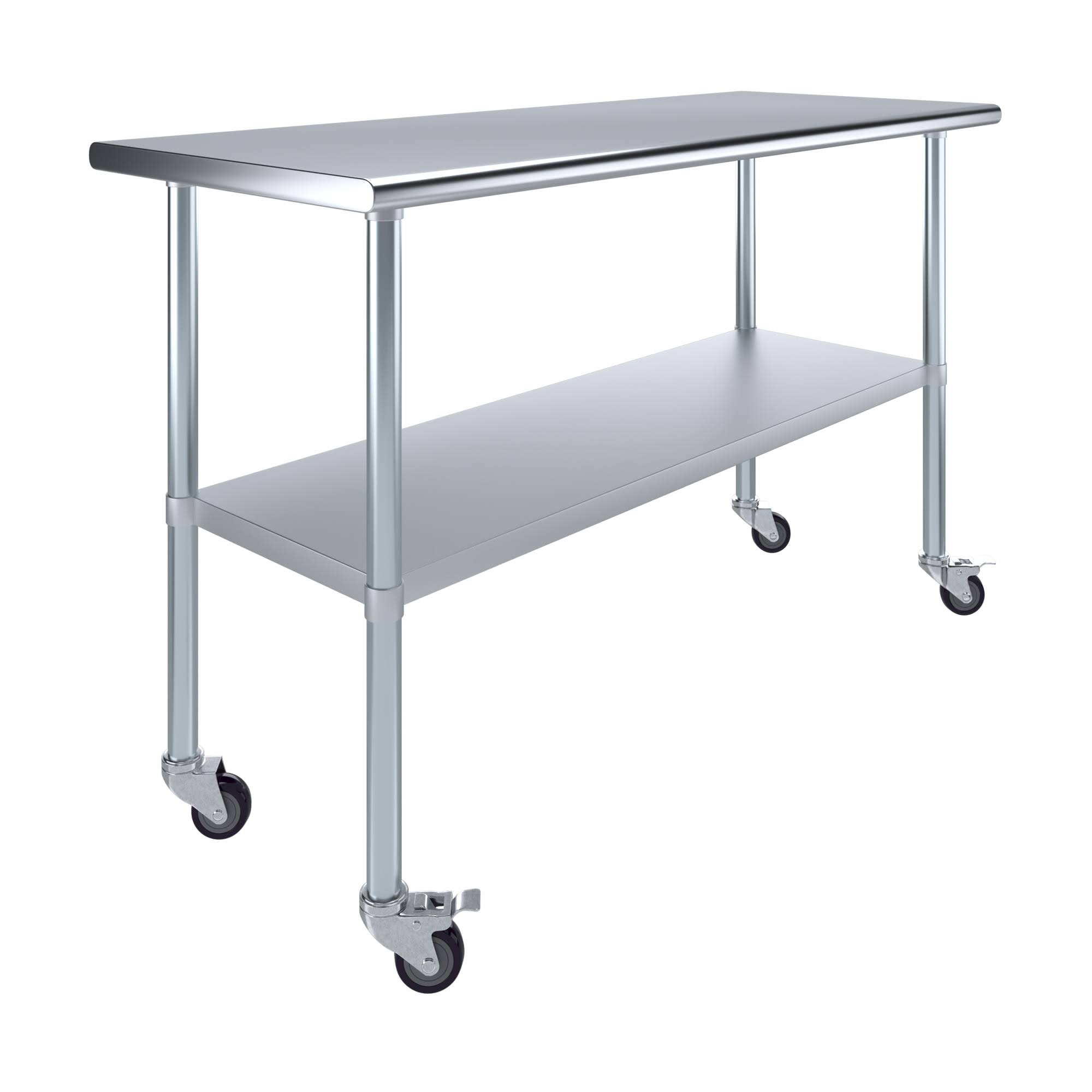 24 X 60 Stainless Steel Work Table With Undershelf & Casters STE40G